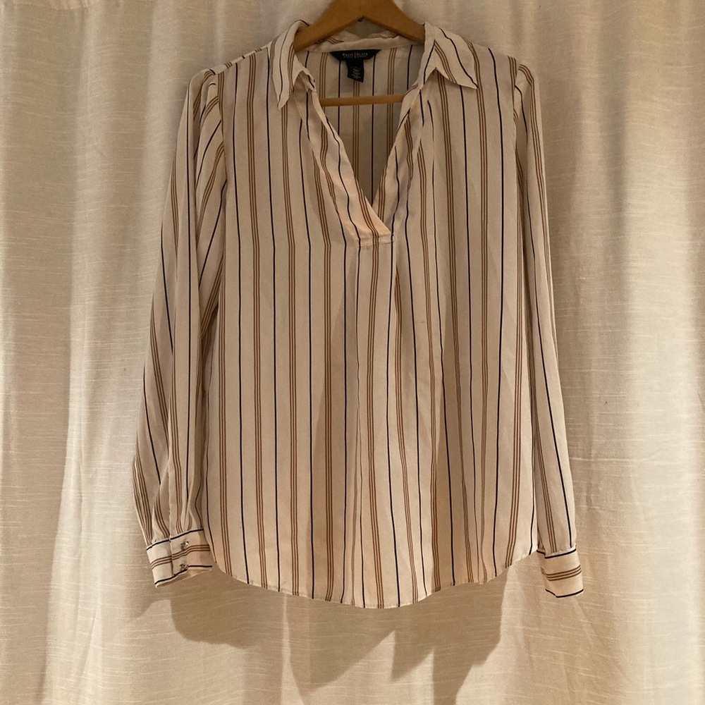 White House Black Market Striped Blouse